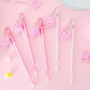 Kawaii Cherry Blossom Gel Pens Cute 0.5mm Signature Japanese Stationery Students Writing Tool School Office Supplies