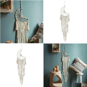 Tapisserier handgjorda vävda månar tassel rame vägg hängande tapestry diy heminredning för sovrum boho droppleverans trädgård dhtor