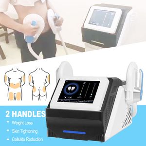 Icke-invasiv kroppsskulptur Fat celluliter Borttagning Skönhetsmaskin Hi-EMT Slimming Buttock Liftock Forming 2 Handtag EMS Machine