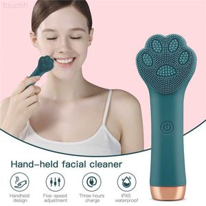 Elektriska ansiktsskrubber laddningsbara elektriska ansiktssilikonrengöringsborste vibration Sonic Massager Blackhead Remover Pore Clean Face Wash Skin Care L230920