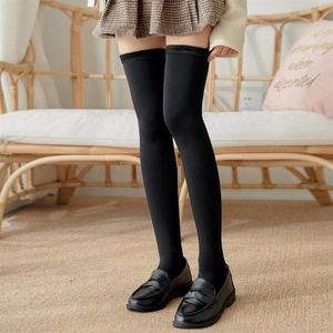 Inverno feminino coxa botas altas meias de pelúcia forrado meia-calça perna mais quente dedo do pé aberto meias casuais meninas jk saias sem costura stockings341n