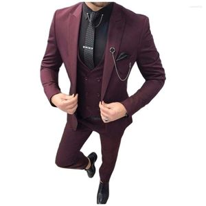 Kostium męski Homme Slim Fit Men Business Wedding Tuxedos for panu młodo -męski Terno Masculinos Completo 3 sztuki kamizelki z preskami kurtki