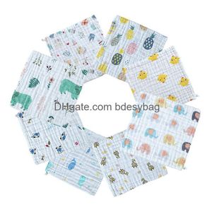 Bath Robe 1Pc Baby Bibs Towel Robes For Newborn Bedding Muslin Cotton Infant Towels Soft Cloth Toddler Bib Size 25X25Cm Drop Delivery Dhzhp