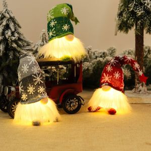 Luci bambole di peluche bambola gnomo senza volto lavorate a maglia Decorazioni natalizie Ornamenti natalizi Regali di Natale per feste festive