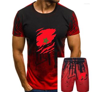 Herrespår Summer Fashion Men t-shirt Enkel kortärmad Cotton Super Marocko Flaggåvor Tryckta skjortor Streetwear