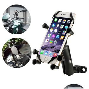 Car Holder Adjustable Shockproof Mobile Phone For Motorcycle Gps Bike Bicycle Handlebar And Motor Rearview Mirror Mount Drop Deliver Dh9S5