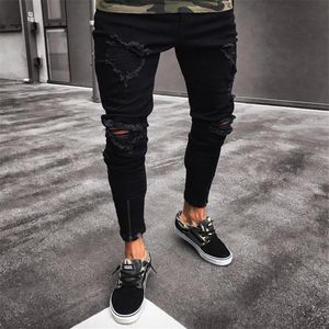 Fashion Men's Ripped Skinny Jeans Destroyed Frayed Slim Fit Denim Pants Trousers Plus Size S M L XL 2XL291w