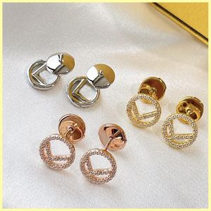 Orecchini a cerchio in oro Designer Orecchini con diamanti F Borchie in argento 925 per le donne Amanti dei cerchi di piccole dimensioni Regalo Gioielli di lusso con scatola305s
