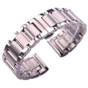 Pulseira de relógio de aço inoxidável 316l sólida, prata 18mm 20mm 22mm, pulseira de metal para relógios de pulso cj191225299n