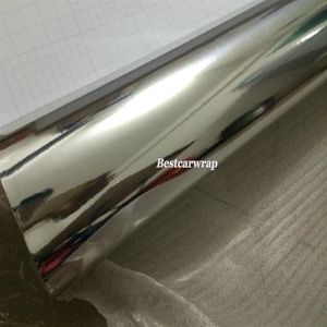 Stretchable Flexible Silver Chrome Wrap Vinyl Wrap Chrome Mirror Film For Car Wrap Air Bubble Size1 52 20M Roll 5ft x 65ft3199
