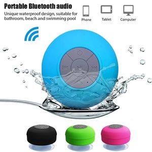 20PCS Mini Portable Shower Waterproof Wireless Bluetooth Speaker Subwoofer Car Handsfree Call Music Suction Mic For Apple iOS Android Phone