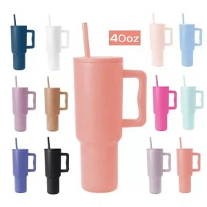 Simple Modern 40oz tumbler with handle lid straw 40oz Insulated Travel Mug Beer Mug Outdoor Camping Cup Vacuum Insulated Drinking Tumblers NEW