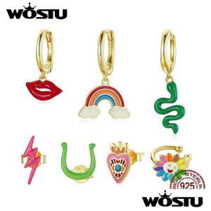 眉のジュエリーWostu 925スターリングラブアイカラーフカラーフンケン