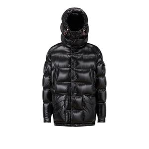 Chest Zipper Pockets Mens Down Jacket Big Pockets Hooded puffer jacket Arm Pocket Badge down jackets Winter men coat Size 1--5291W