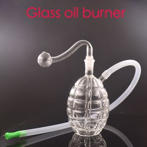 Granata anticarro colorata Forma narghilè 10mm femmina mini vetro economico bruciatore a gasolio tubo dab rig bong per fumare con tubo in silicone