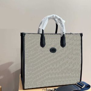 Clássico Impressão Tote Unissex Luxurys Bolsas Mulheres Homens Laptop Bolsa Top Quality Real Cowhide Ombro Crossbody Bolsa Pasta Documento Bag 230915