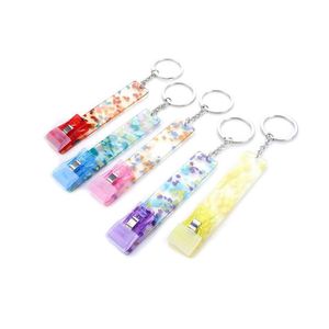 Credit Card Pler Cartoon Pattern Grabber Keychain Long Nails Acrylic Atm For Key Chains Pendant Accessories Drop Delivery