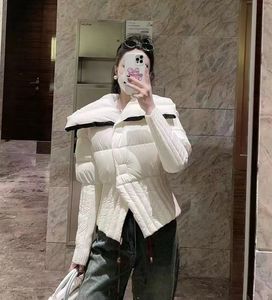 Women's warm turn down collar thickening duck down slim waist short parkas coat SM