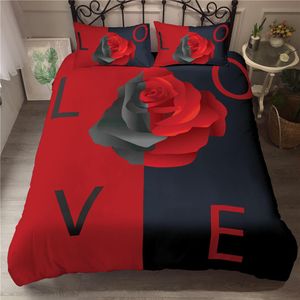 Homesky Rose Flower Bedding Sets 2 3 Pcs King Queen Sizes Beautiful Woman Duvet Cover Set Print Comforter Sets Bed Linen Sets 2011244R