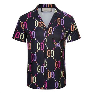 メンズファッションフラワータイガープリントシャツカジュアルボタンダウン半袖ハワイアンシャツスーツサマービーチデザイナードレスシャツ308m