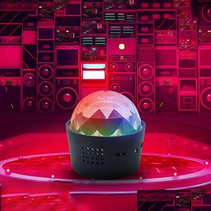 Luzes decorativas Mini Rgb Crystal Magic Ball Dj Disco LED Stage Light Portátil Carro Interior Atmosfera Usb Natal Projetor Laser Dhnc8