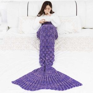Одеяло с русалкой для детской фотографии, вязаное одеяло с рыбьей чешуей и пузырьками, детское одеяло с хвостом русалки