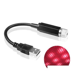 Dekorative Lichter Auto LED Arbeitslicht Fahrzeug Dach Stern Nacht Projektor Atmosphäre Galaxy Lampe USB Lampen Einstellbare Drop Lieferung Dh78J