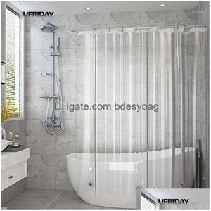 Shower Curtains Fl Transparent Curtain Clear Bath Liner Peva Mildew Proof Waterproof Fabric Bathroom For Home Drop Delivery Garden Acc Dhfzz