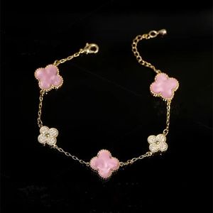 Дизайнерские браслеты-цепочки Van Clover, браслет, ювелирные изделия, модный шарм для девочек, женщин, золотой, розовый, брендовый, для свадебной вечеринки