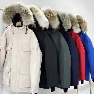 Canadian Goose Puffer Jackets Men Designer Real Coyote Fur Outdoor Wyndham Windbreaker Jassen Outerwear Hooded Fourrure Manteau Down Jacket