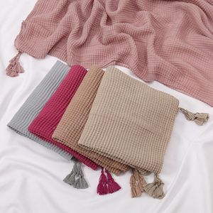 Design clássico algodão viscose cachecol rugas xadrez borla xales e envoltórios outono echarpe pashmina bufanda muçulmano sjaal 180*70cm