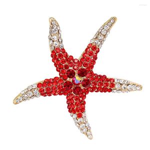 Broşlar renkli denizyıldızı moda lüks tam parlak rhinestone charmed broş kişiselleştirilmiş korsage sevimli mücevher aksesuarları