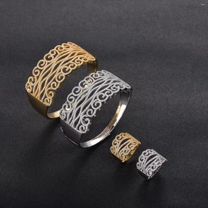 Colar brincos conjunto jóias pulseira anel senhora diamante europeu e americano high-end design temperamento acessórios
