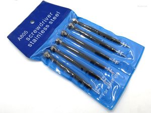 Uhr Reparaturkits 6pcs Ein aus Edelstahl harte harte Schwarzfeder geschlitzte Kopfschraubendreher und Wartungstool