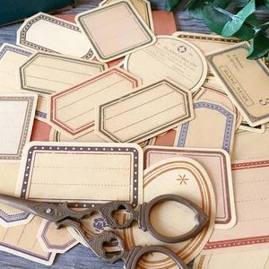 Present Wrap PCS Vintage Kraft Paper Label Stickers Junk Journal Ephemera Tim Holtz Style Eesthetic Scrapbooking Material