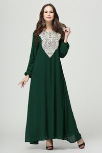 エスニック服高品質のレースシフォンイスラム教徒マキシロングドレスkaftan abaya jilbab traditionイスラムCP026