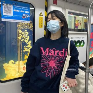 Womens Hoodies Sweatshirts Korea Mardi Women Pullover Sweater Fashion Casual Loose Suower Print Cute Street Haruku Couple Hoodie 230710