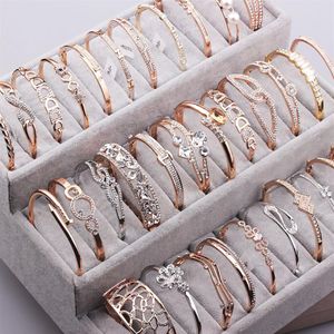 10pcs / lot Mix Style Plaqué Or Cristal Strass Bracelets Bracelet Pour DIY Bijoux De Mode CR16202i