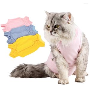 猫の衣装夏の薄いリカバリスーツスーツの通気性綿ペットのベスト4本足のジャンプスーツ子犬服の後