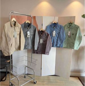 2023 Erkek Ceketler İş Kıyafetleri Moda Markası Carhart Tuval Yıkanabilir Balmumu Boyalı Detroit Ceket Amerikan Tarzı İş Giyim Etiket Tasarımı 661ess