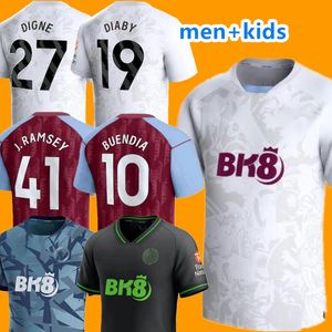 Kamara 23 24 Home Aston Villaes Soccer Jerseys 2023 2024 Watkins Buendia McGinn El Ghazi Douglas Luiz Mings Konsa Cash Men Kids Kids Shirts Player 888