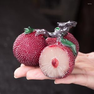 Tea Pets Cambia colore Ornamento per animali Litchi Bayberry Fragola Durian Pitaya Fine Feed Accessori creativi Mini