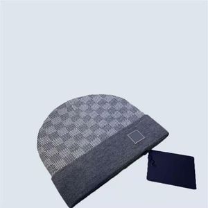 5Color Lattice Pattern Printed Beanie Designer Men Sticked Cap Luxury Fashion Autumn Winter Weop Wool Hat Women Caps Mens Beanies 2880