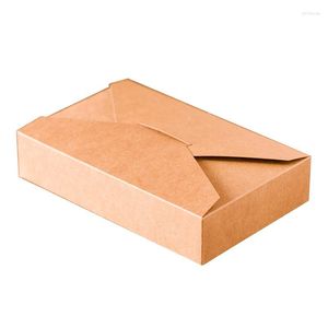 Present Wrap 10st/Lot 19.5cmx12.3cmx3.8cm Kraft Paper Box Envelope Type Cardboard Paket för bröllopsfest inbjudningskort