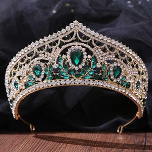 Diademi Capelli da sposa Tiara Strass Corona nuziale Grandi diademi multicolori Accessori per feste di compleanno per donna Abito da ballo Headw366o