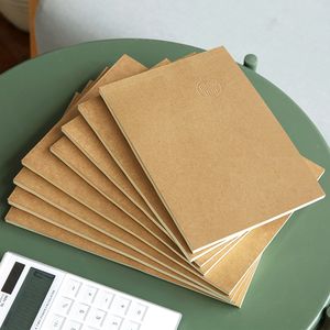 wholesale Brown kraft cover stitching notepad school exercise soft daily notebook with line soft copybook vintage notepads for office and school