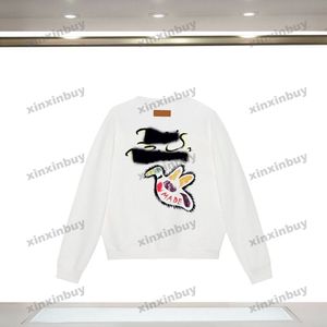 Xinxinbuy Hommes Designer Sweat à capuche 23ss oiseau canard graffiti dos imprimé manches longues femmes noir vert marron gris blanc XS-XL