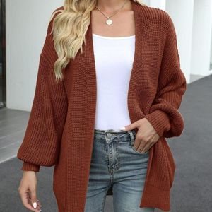 Women's Knits Retro Knitting Cardigan 2023 Autumn Fashion Lantern Sleeve Thick Wool Pocket Coats For Women Clothing Cardigans