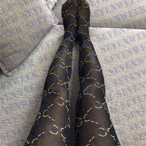 Tam Mektup Baskı Çorapları Kadınlar İçin Taytlar Çorap Moda Bayanlar Uzun Çoraplar İç Çamaşırı Kadın Partisi Gece Kulübü STOCKING BLACK261C