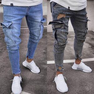 I-SHOW Jeans skinny effetto consumato da uomo Designer Jeans slim rock revival Jeans dritti da uomo hip-hop TF806291S